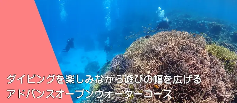 ダイビングを楽しみながら遊びの幅を広げるアドバンスオープンウォーターコース